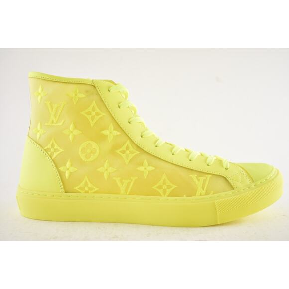 Louis Vuitton Luxembourg Tattoo Yellow Monogram High Top Sneaker UK 9 US 10 11 - Picture 2 of 13